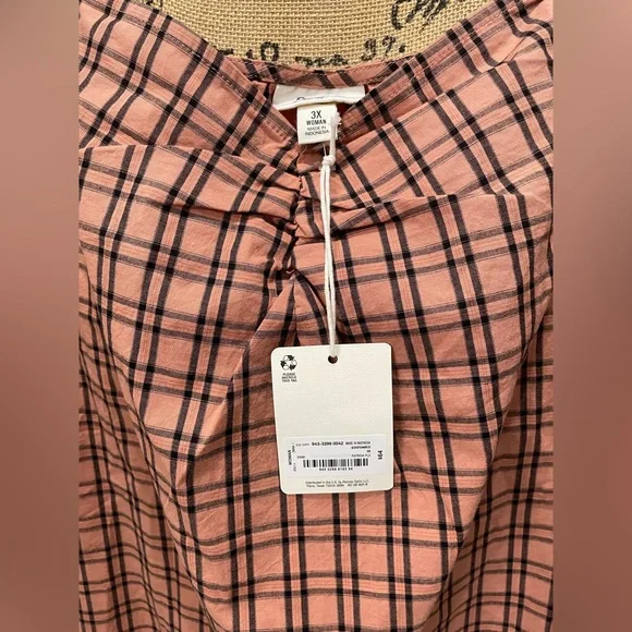 a.n.a Plaid Puff Sleeve Dress in Orange and Black - Picture 6 of 15